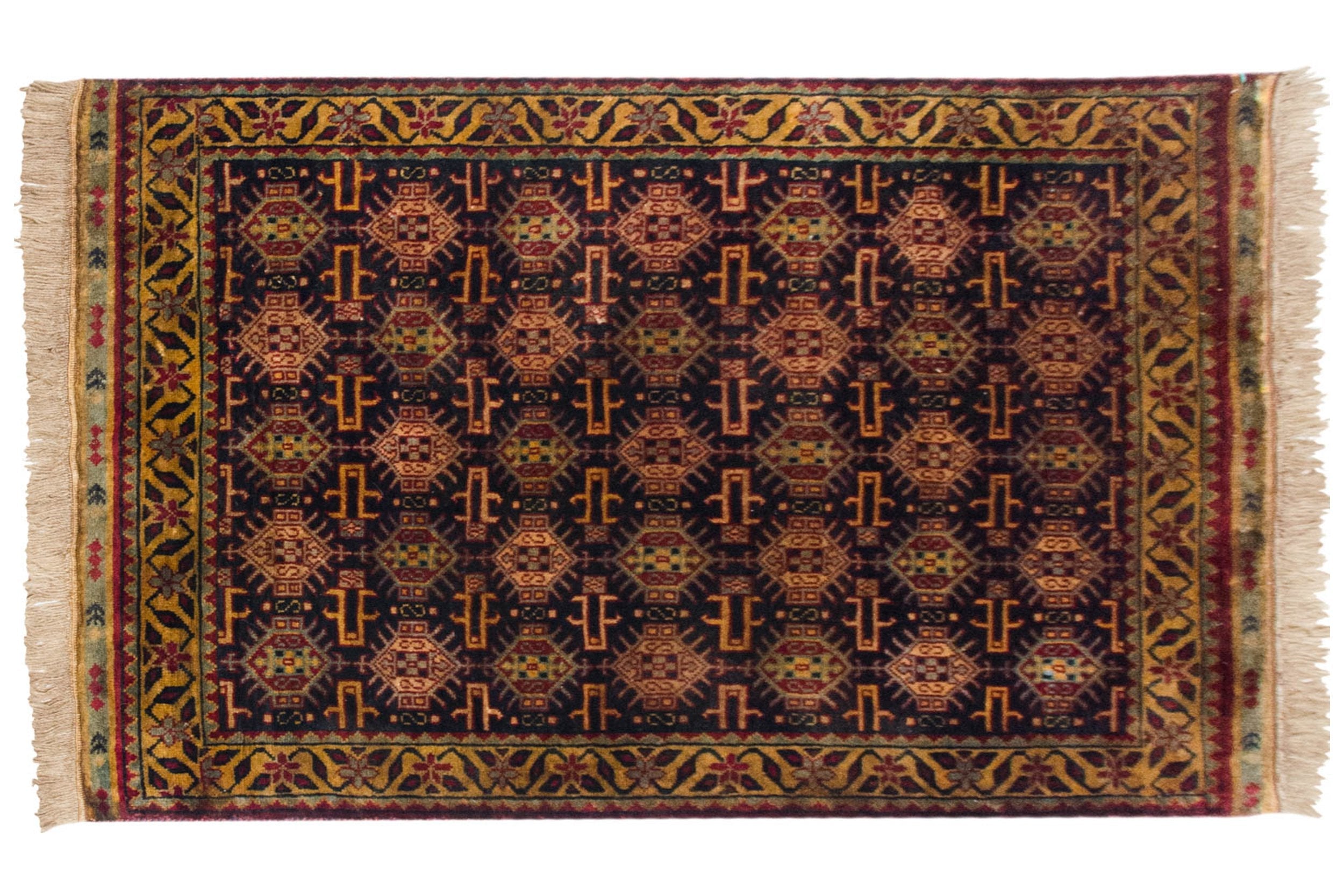3x5 Vintage Indian Caucasian Design Rug