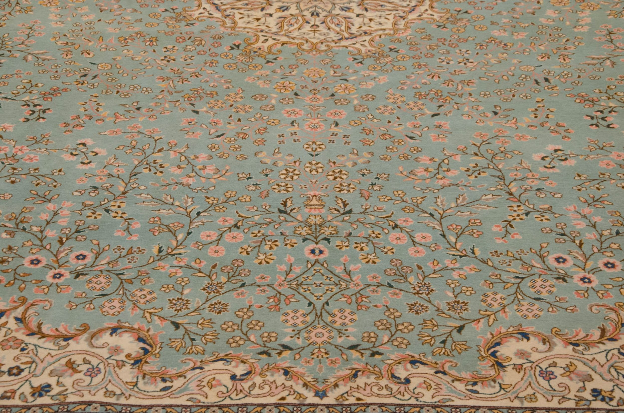 12x14 Vintage Fine Bulgarian Kerman Design Square Carpet