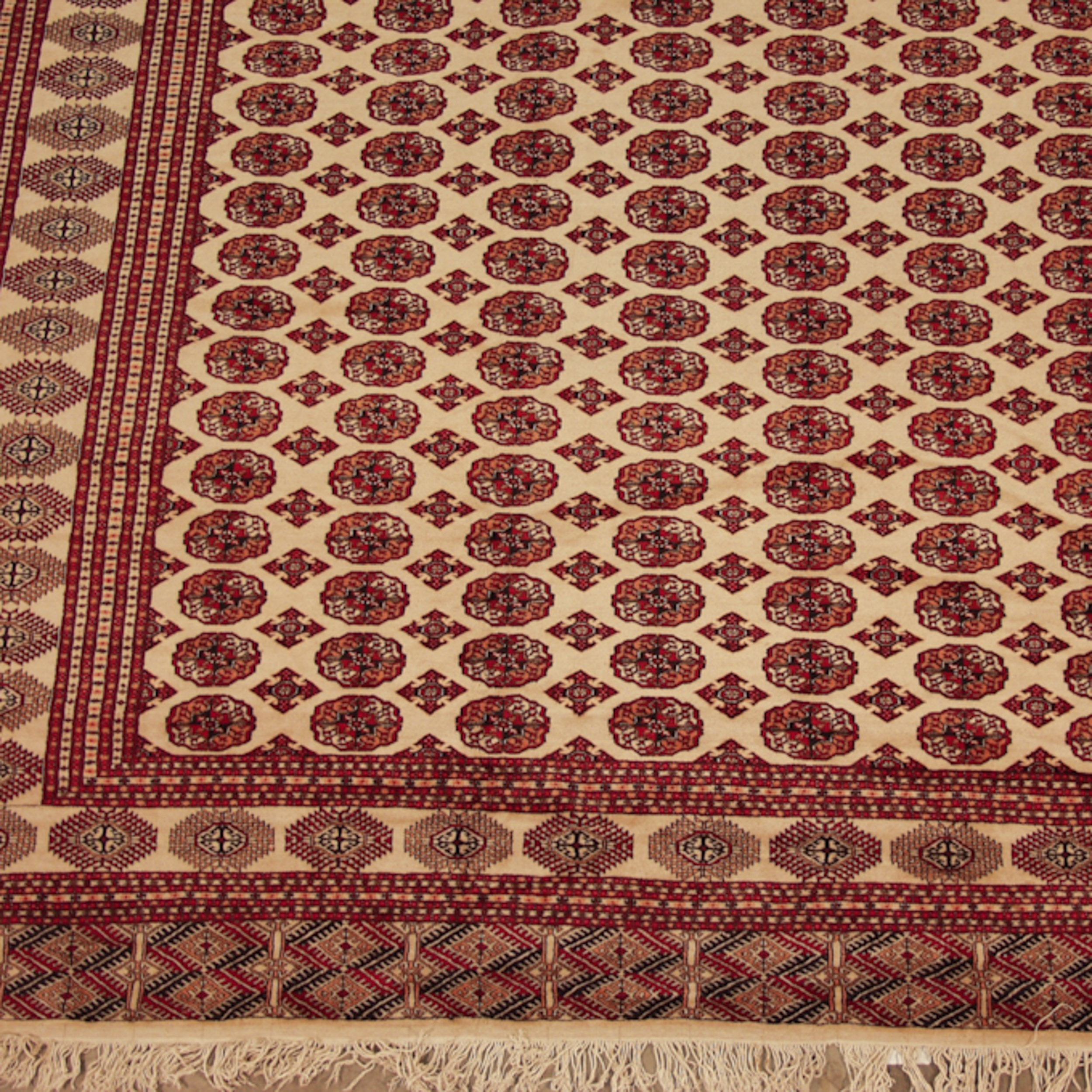 12x15.5 Vintage Pakistani Bokhara Design Carpet