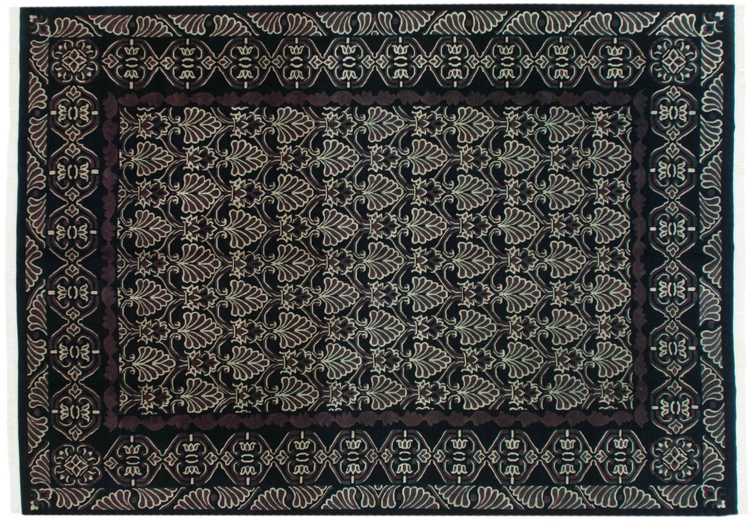10x14 Vintage Indian Damask Design Carpet