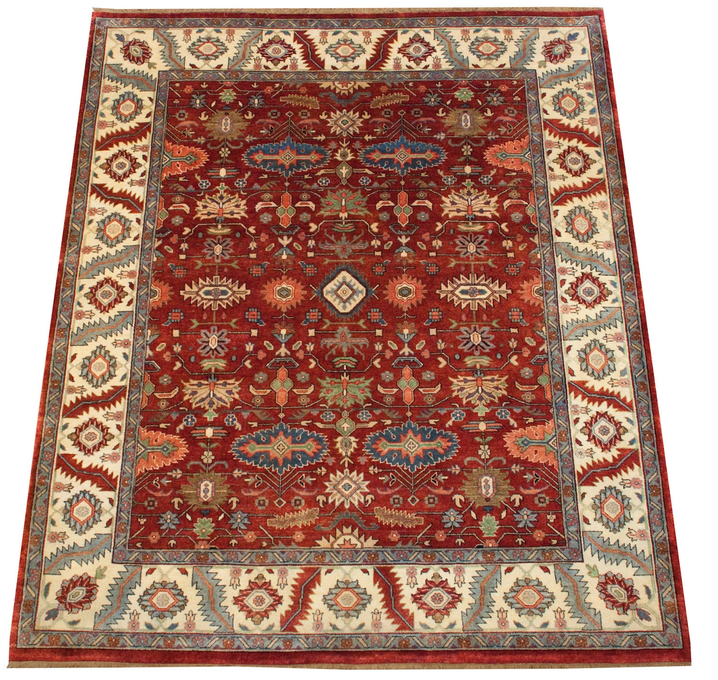 8x10 Vintage Indian Heriz Design Carpet