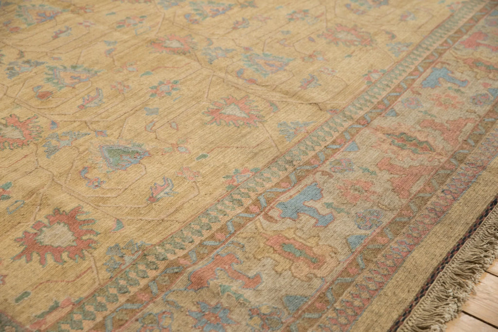 10x13.5 Vintage Tea Washed Indian Soumac Design Carpet
