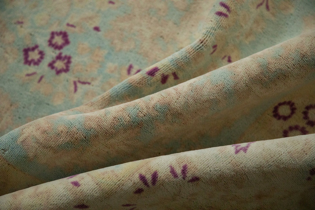 10x14 Vintage Distressed Bulgarian Kerman Design Carpet