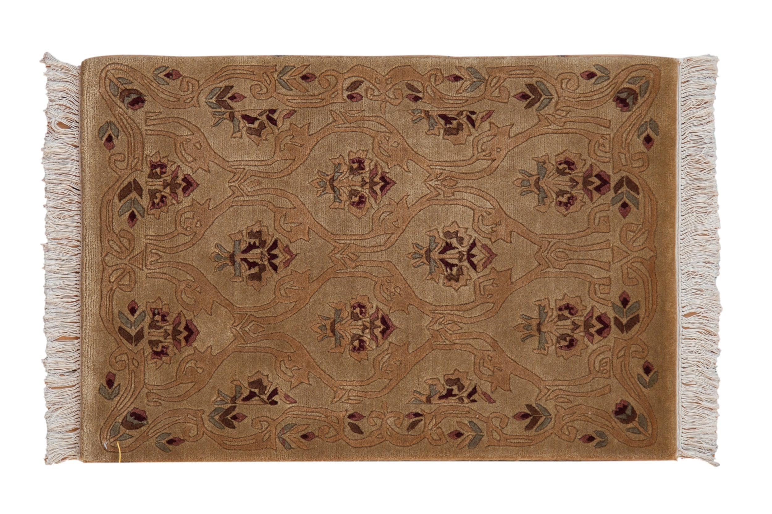 2x3 Vintage Contemporary Indian Savonnerie Design Rug Mat