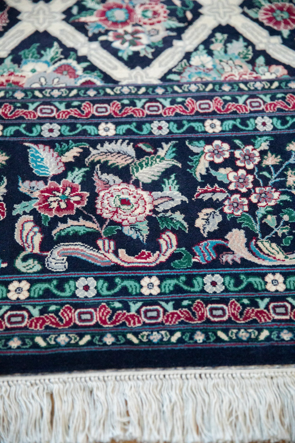 9x11.5 Vintage Pakistani Savonnerie Design Carpet
