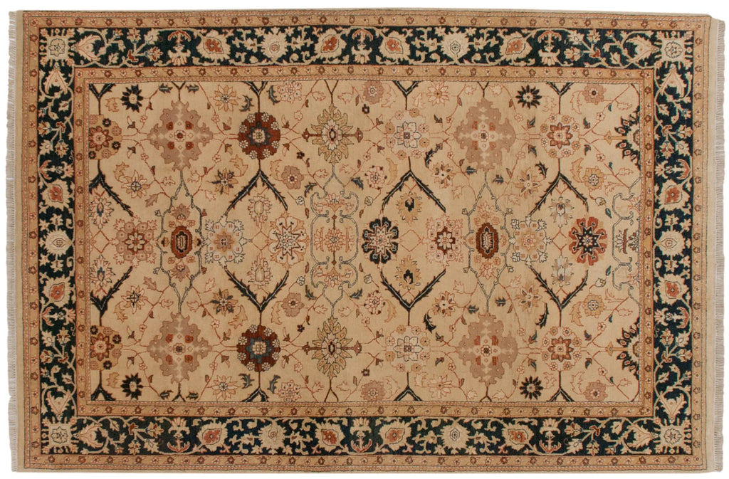 6x9.5 Vintage Indian Bijar Design Carpet