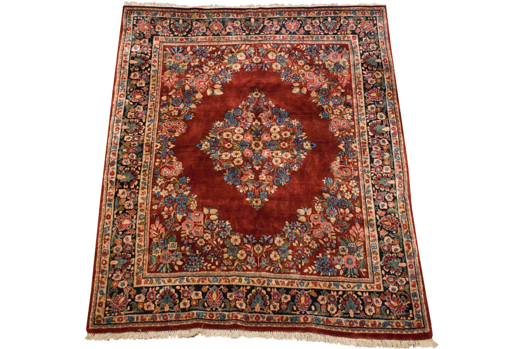 6x7.5 Vintage Sarouk Carpet