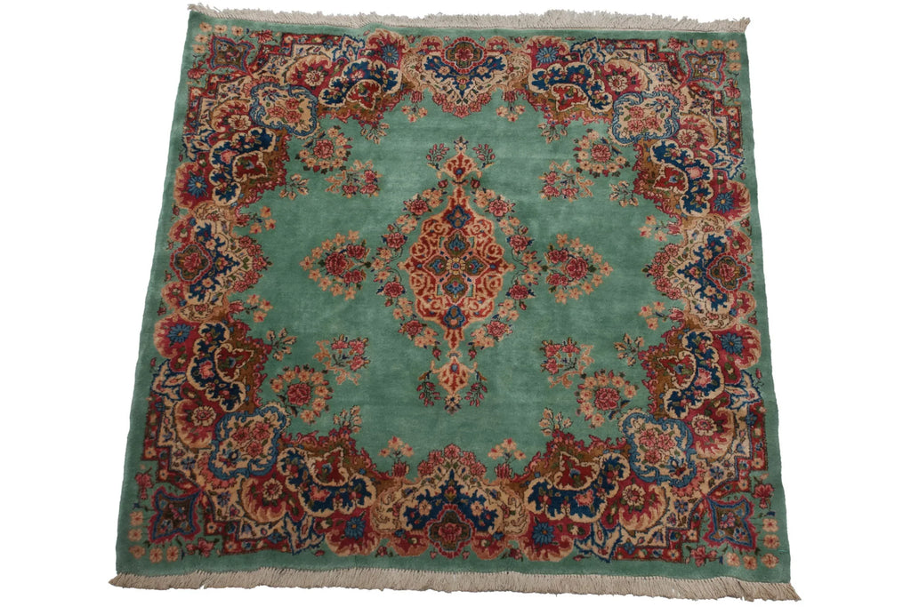 4.5x5 Vintage Kerman Square Rug