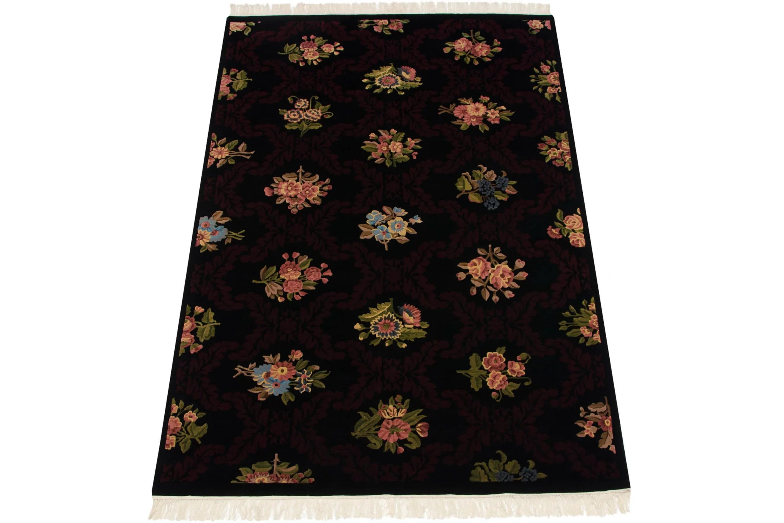 6x9 Vintage Contemporary Indian Aubusson Design Carpet
