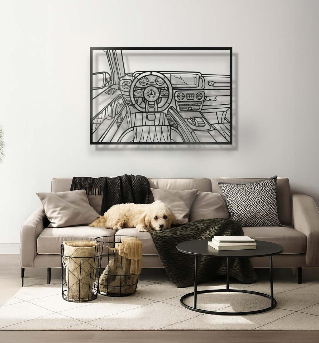 G63 AMG Driver's Cockpit Metal Frame Wall Art - MT1469