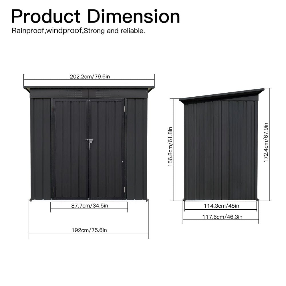 [04X06FT] Premium Small Outdoor Metal Garden Storage Shed (97463582)
