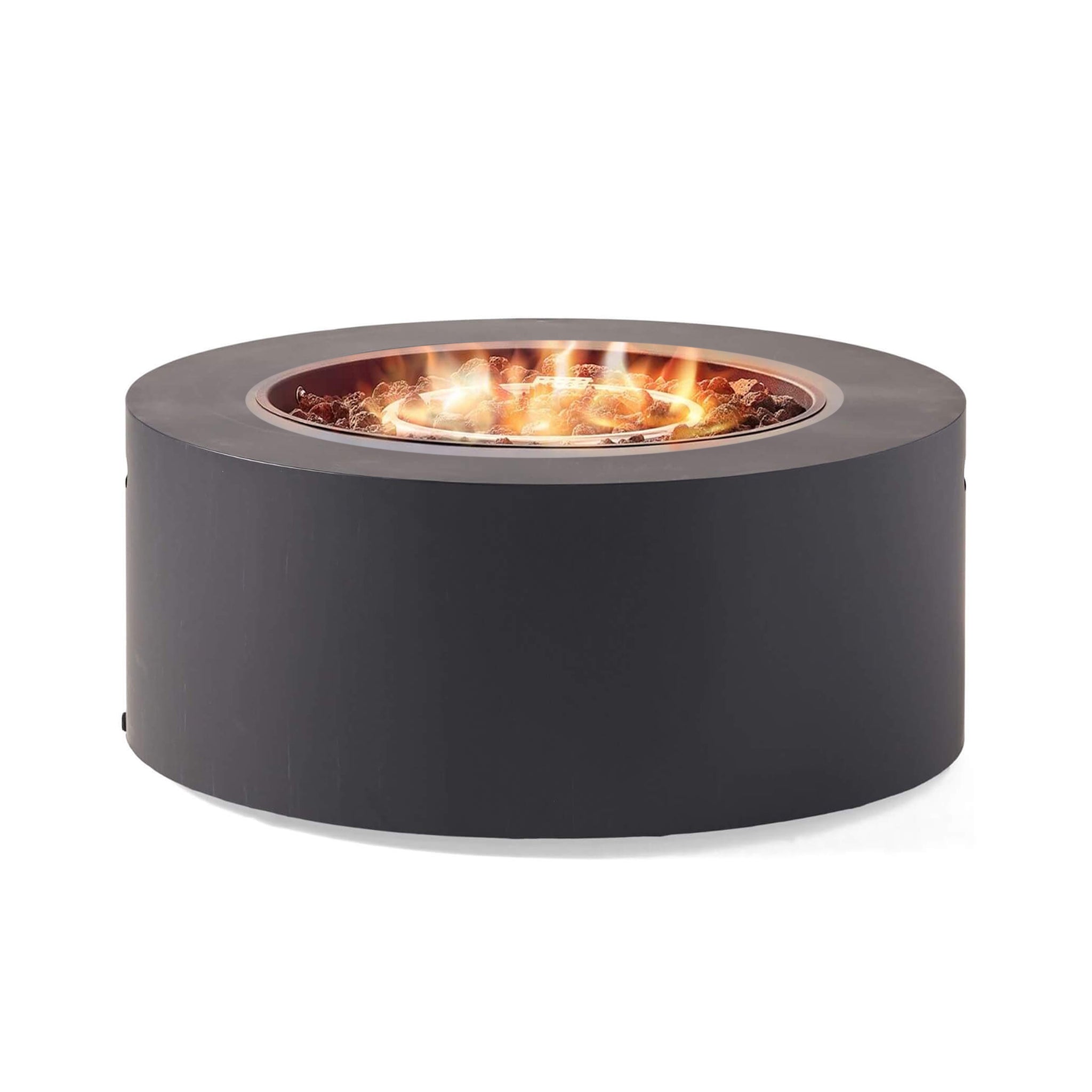 Modern 32" 40K BTU Round Iron Propane Fire Pit (SAK29102)