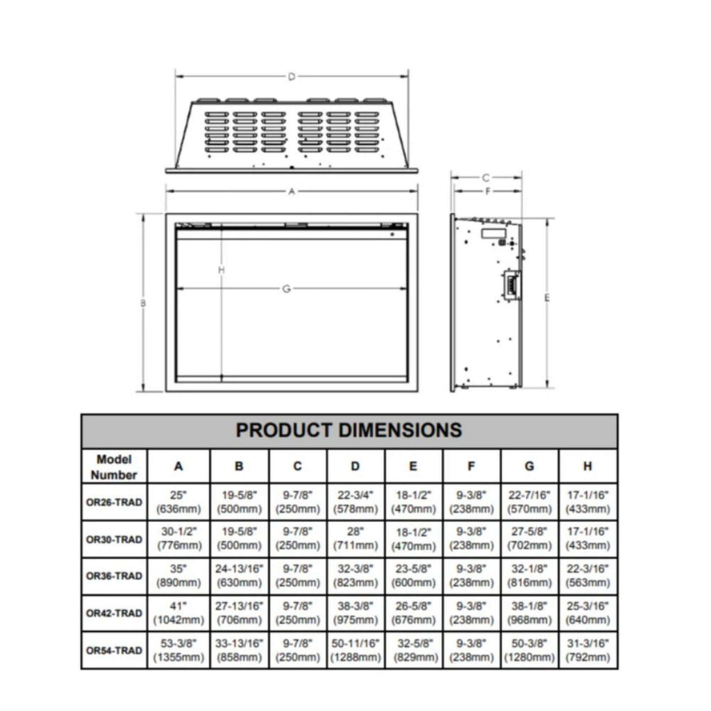 Modern Flames Orion Traditional 42" Heliovision Electric Fireplace [OR42-TRAD] (SAK83765)