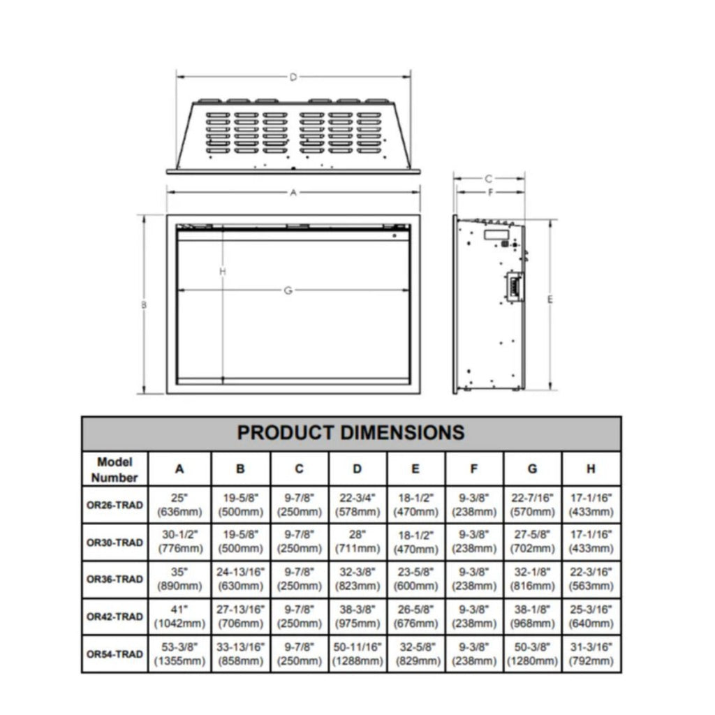Modern Flames Orion Traditional 54" Heliovision Electric Fireplace [OR54-TRAD] (SAK74620)