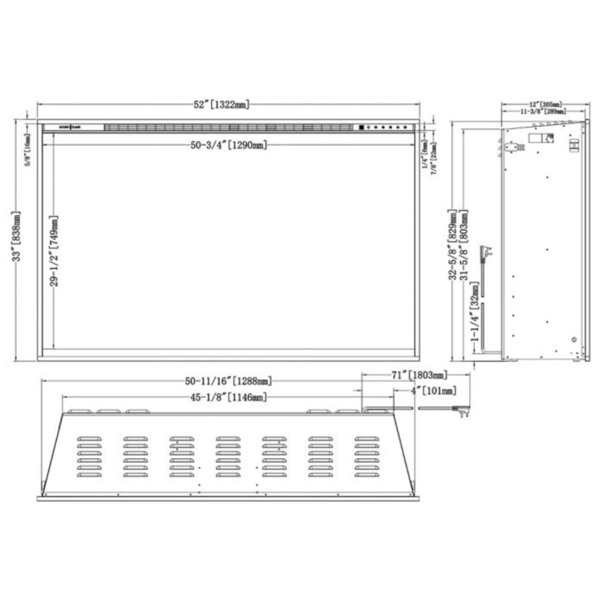 Modern Flames Redstone 54" Built-In Traditional Electric Fireplace [RS-5435] (SAK48153)