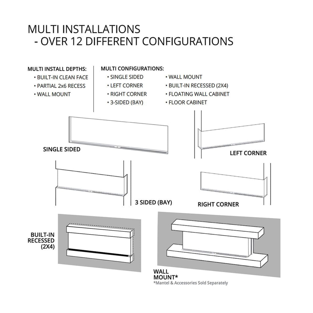 Modern Flames Landscape Pro Multi 120” Linear Multi-Sided Electric Fireplace [LPM-12016V2] (SAK32876)
