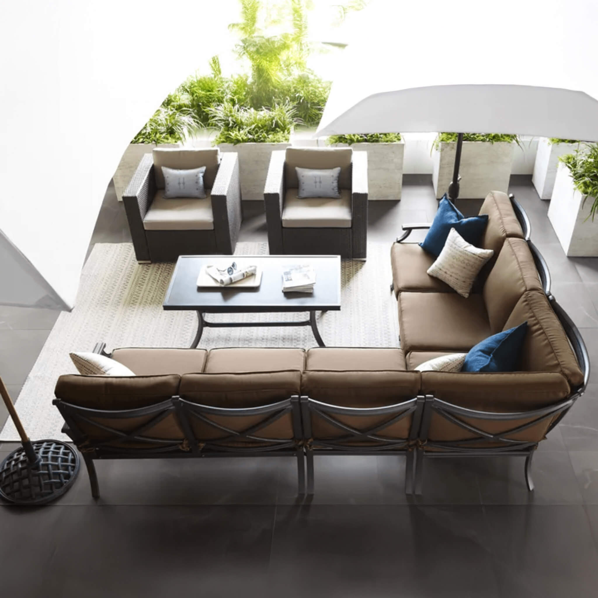 Modern Rattan Outdoor Water-Resistant Wicker Patio Chairs With Cushions [Set Of 2 PCS] (SAK76544)