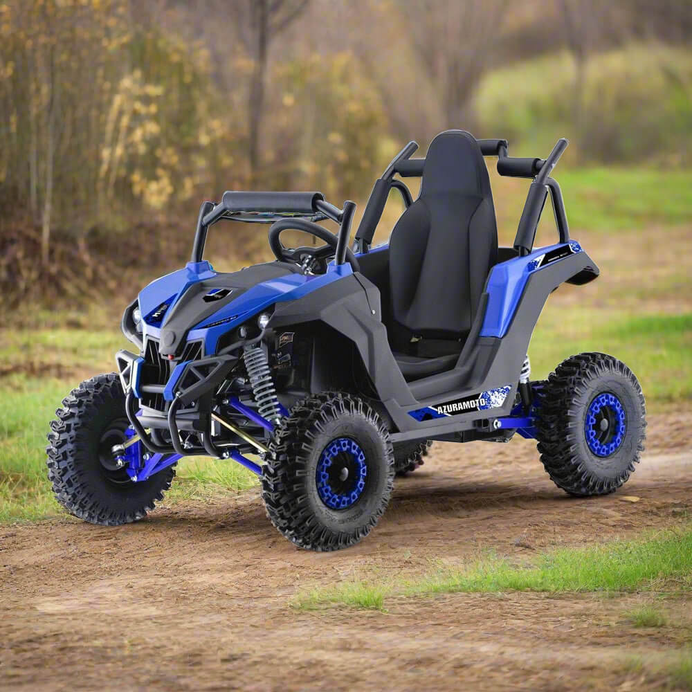 MotoTec Raider 1200W 48V/12AH Kids Electric Full Suspension UTV, Blue (SAK15062)
