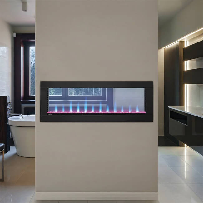 Napoleon Clearion Elite 60 Fully Recessed See Thru Wall Mounted Electric Fireplace, 60" [NEFBD60HE] (SAK31716)