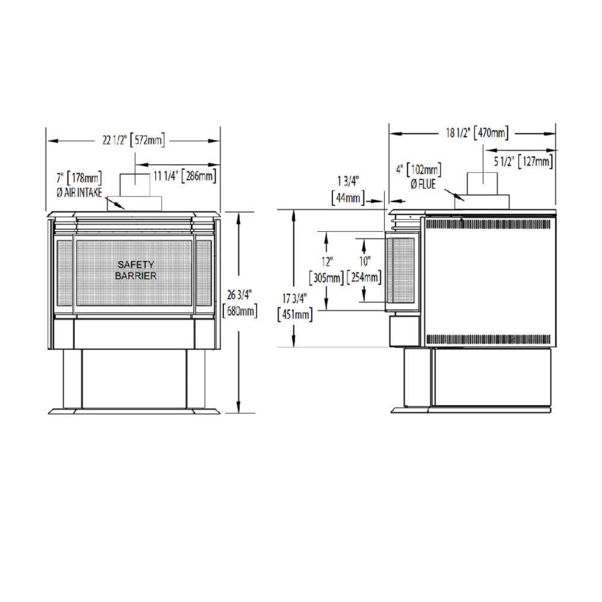 Napoleon Haliburton 50 Direct Vent Millivolt Ignition Compact Natural Gas Stove, 22-Inch [GDS28-1NSB] (SAK81523)