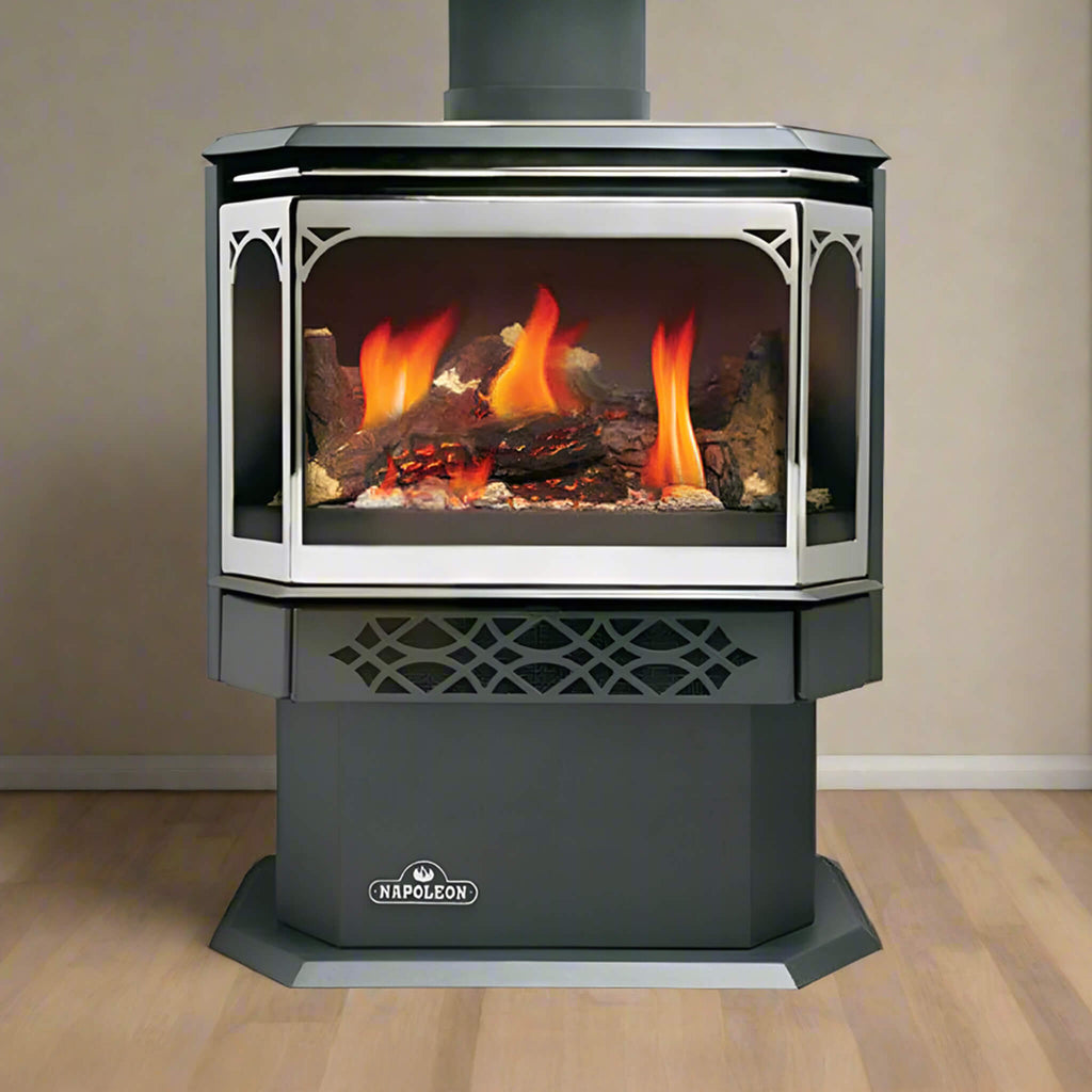 Napoleon Haliburton 50 Direct Vent Millivolt Ignition Compact Natural Gas Stove, 22-Inch [GDS28-1NSB] (SAK81523)