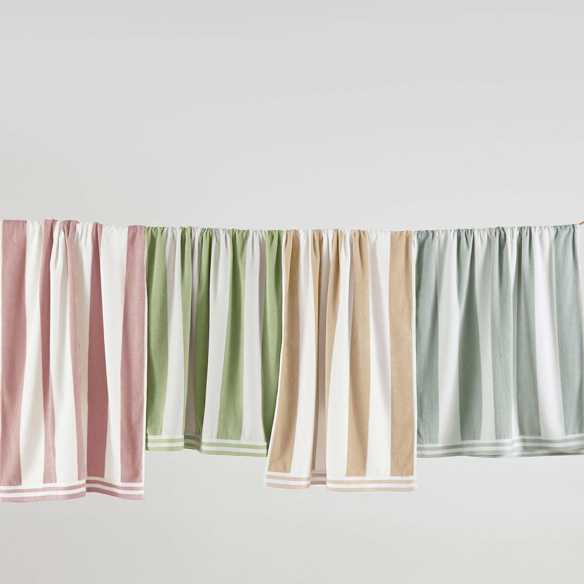 4 Pack Striped Cabana Beach Towel - Edgartown Collection