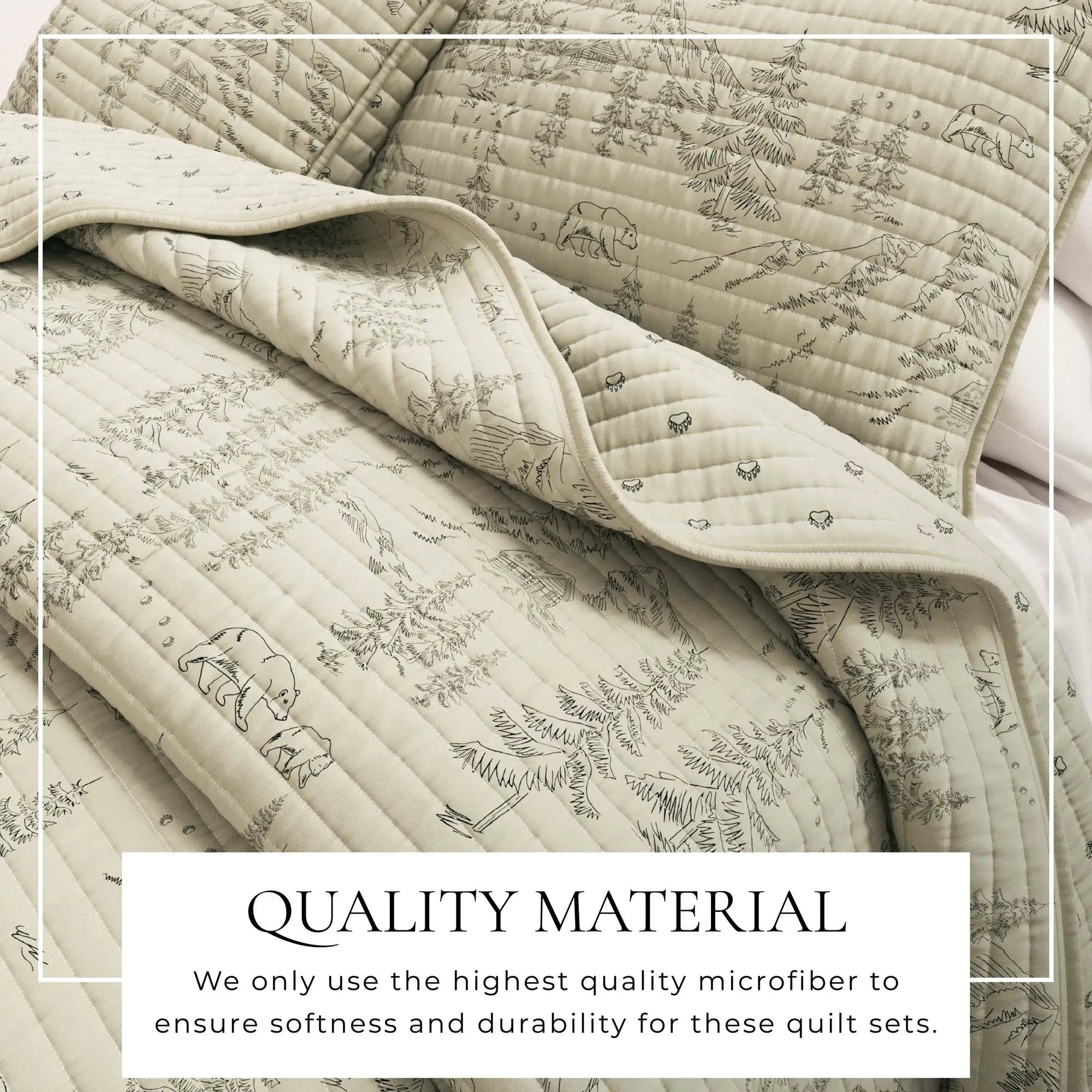 3 Piece Lodge Printed Quilt - Moonlight Ridge