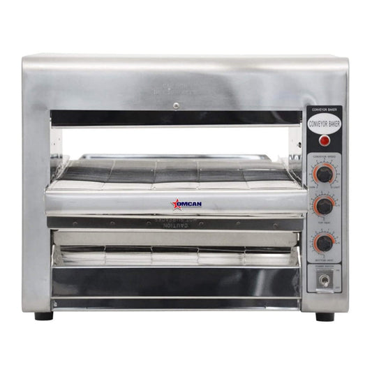 Omcan Premium Commercial Stainless Steel Conveyor Restaurant Countertop Pizza Baking Oven, 3600W (SAK48164)