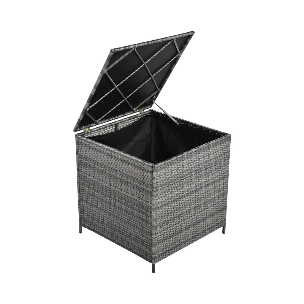 Outdoor 6-Piece All-Weather PE Rattan Sofa Set With Adjustable Seat, Storage Box, Removable Covers, And Tempered Glass Table Top (SAK37221)
