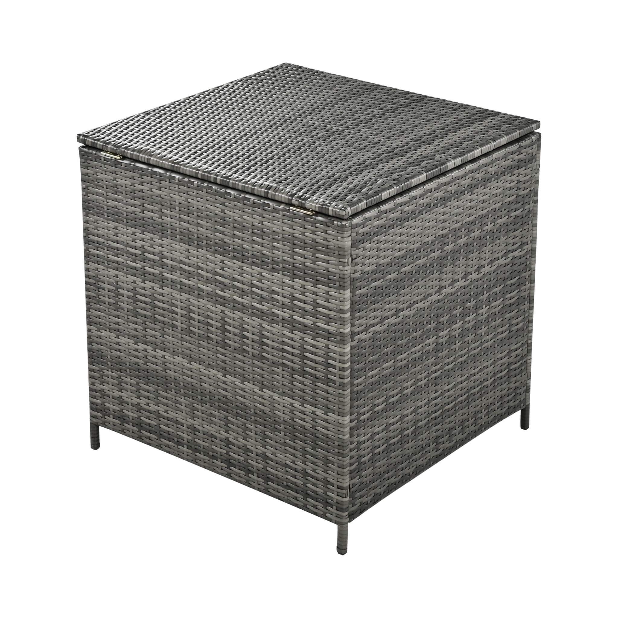 Outdoor 6-Piece All-Weather PE Rattan Sofa Set With Adjustable Seat, Storage Box, Removable Covers, And Tempered Glass Table Top (SAK37221)