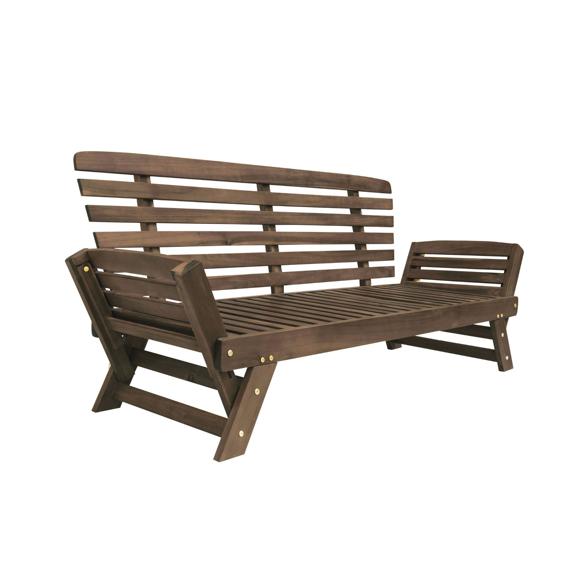 Outdoor Adjustable Wooden Patio Daybed Sofa With Cushions (SAK41345)