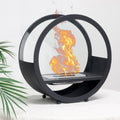 14"*14”H Black Round Freestanding Tabletop Fireplace