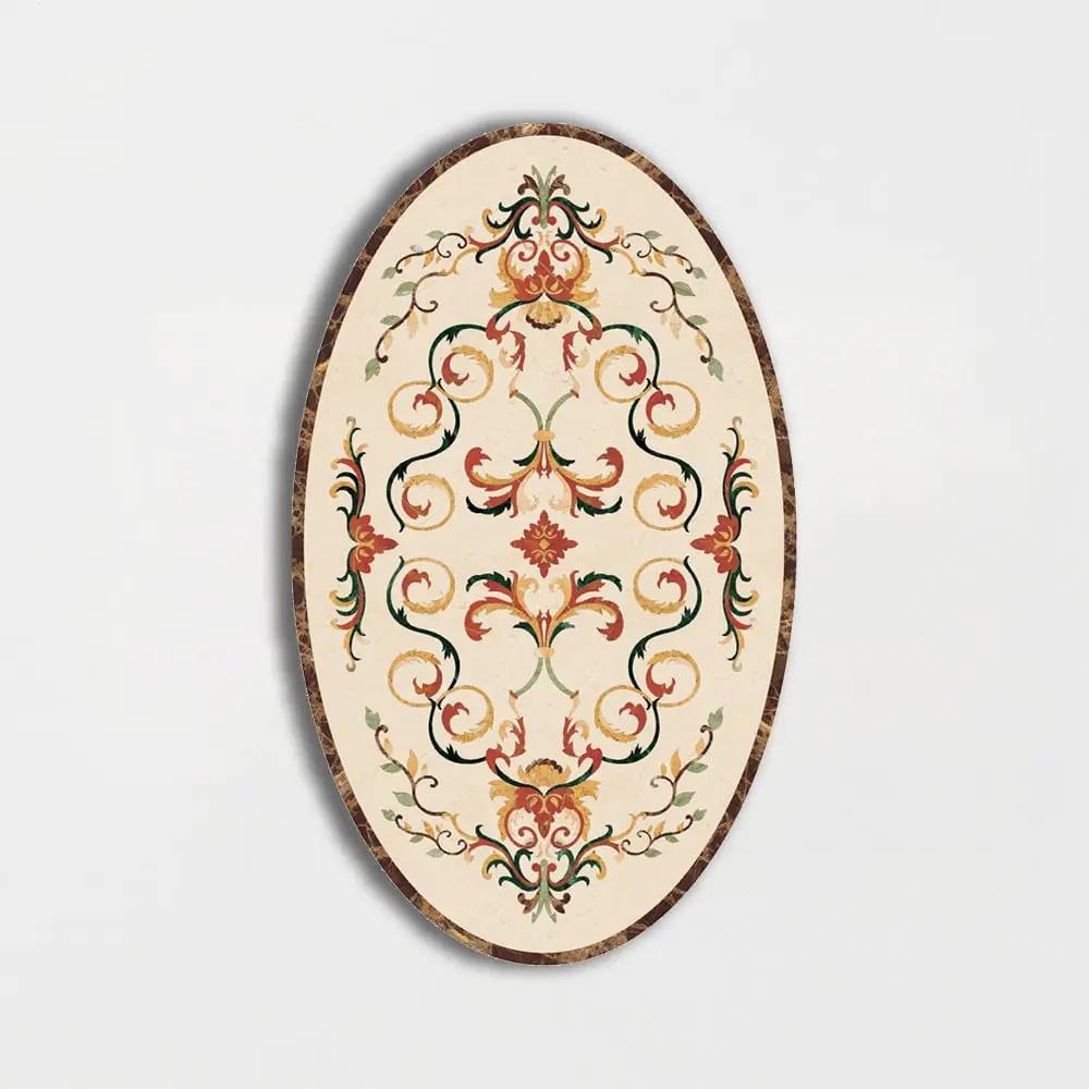 Oval Aluminum Backed Multi Finish Grace Marble Medallions 3x5
