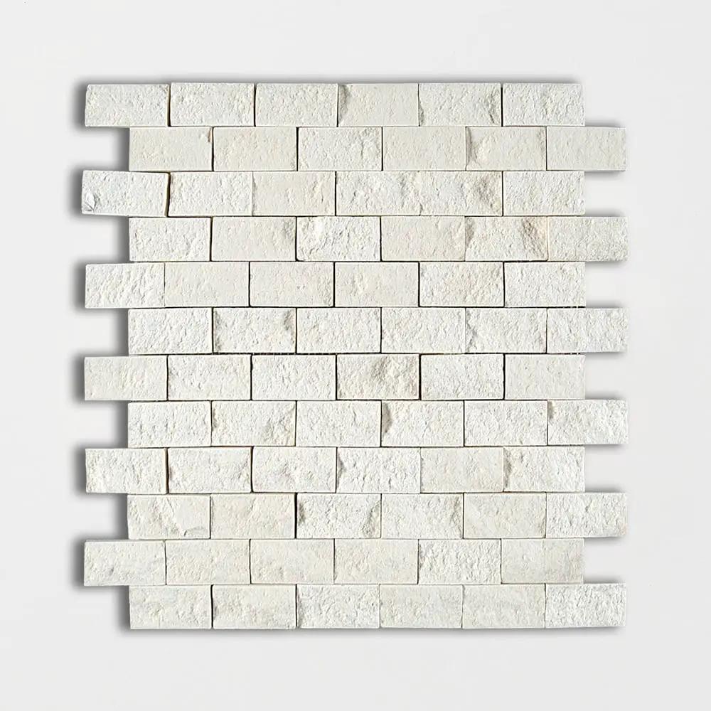 Paris Rock Face 1x2 Limestone Mosaics 12 5/8x12 5/8
