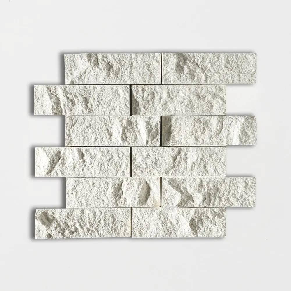 Paris Rock Face 2x6 Limestone Mosaics 12x14