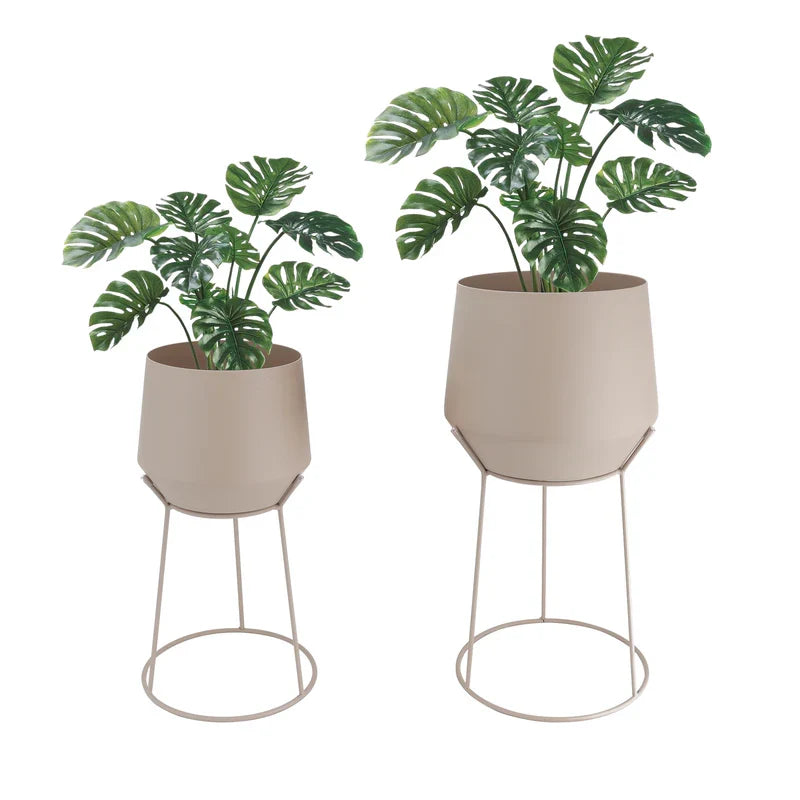Set of 2-16"&20"H Flower Pot Stand(Gray)