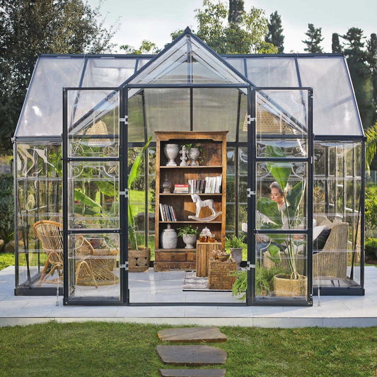 [10x12FT] Premium T-Shaped Cathedral Outdoor Walk-In Greenhouse And Solarium (91364285)