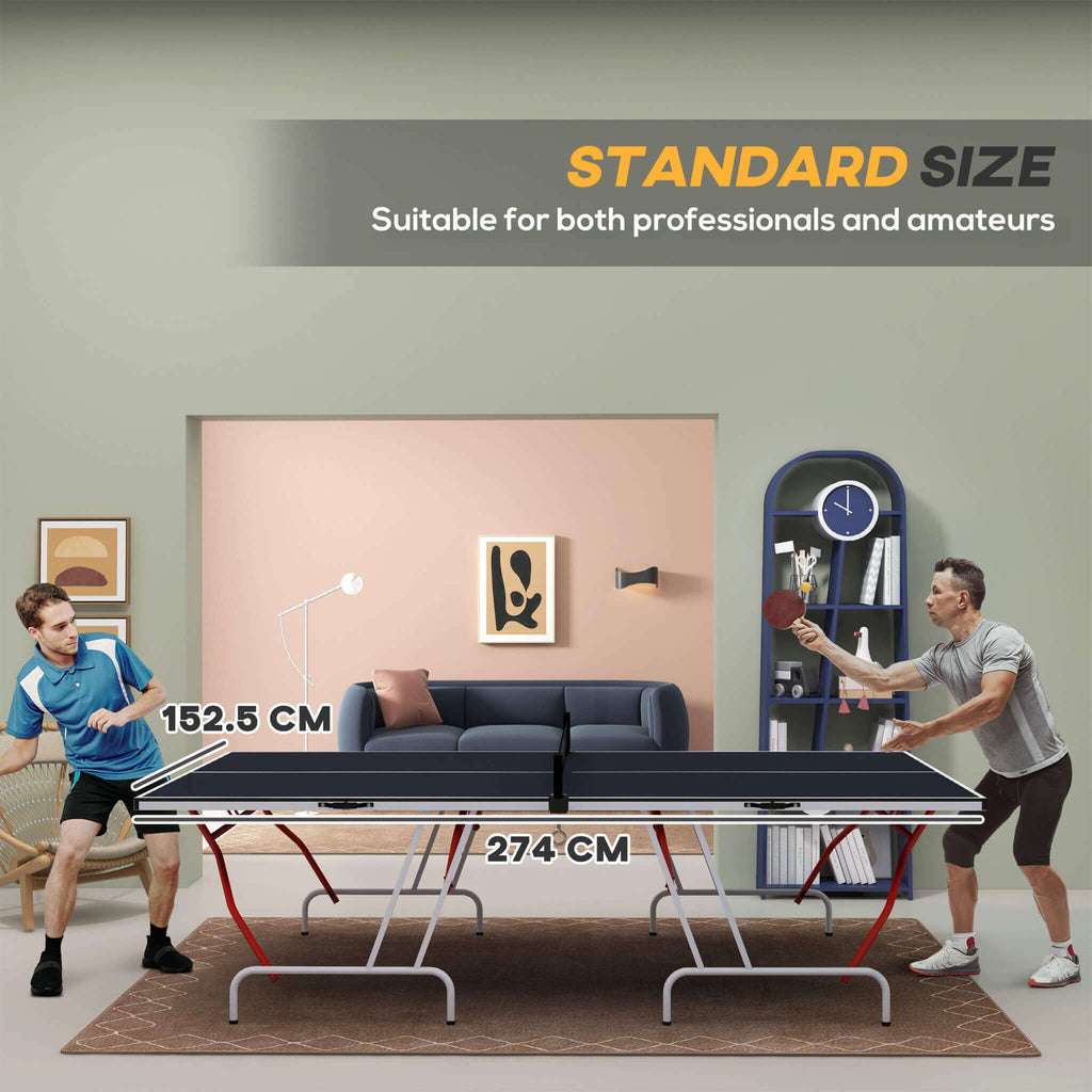 Portable Foldable Full Size Ping Pong Table Tennis Table With Net And Accessories (SAK64929)