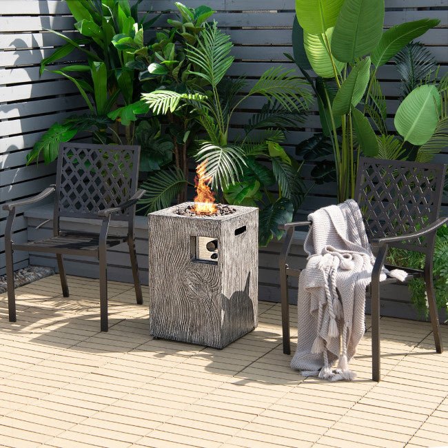 Premium 16FT Square Outdoor Propane Fire Pit W/ Lava Rocks Waterproof Cover, 30,000 BTU (93195268)