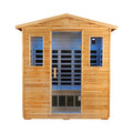 Deluxe 3-Person Outdoor Full Spectrum Low EMF Infrared Home Sauna With Bluetooth Speakers And LED Reading Light (SAK14098)
