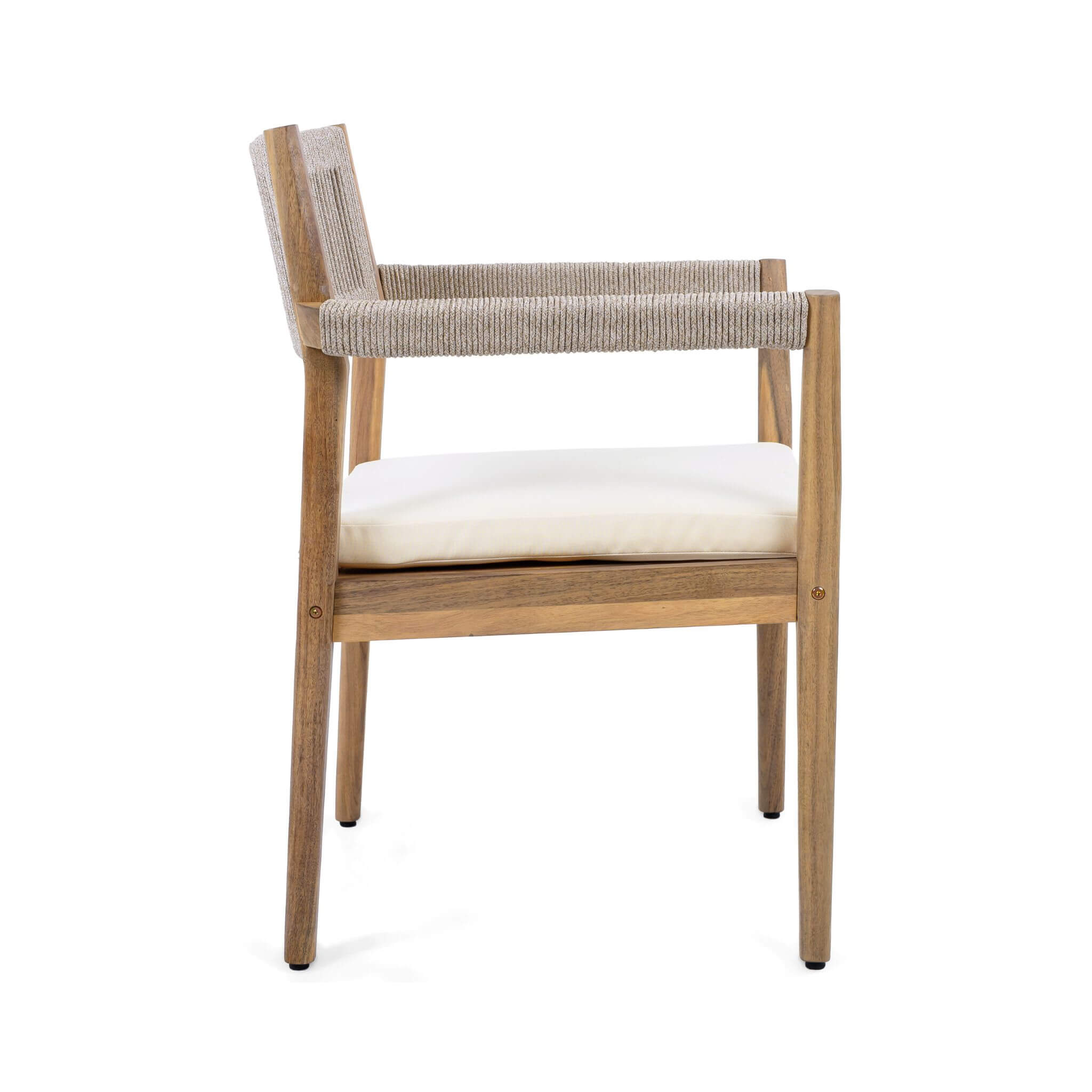 Premium 5-Piece Outdoor Acacia Wood Patio Furniture Set With Braided Dining Chairs, Cushions, And Dining Table (SAK26754)