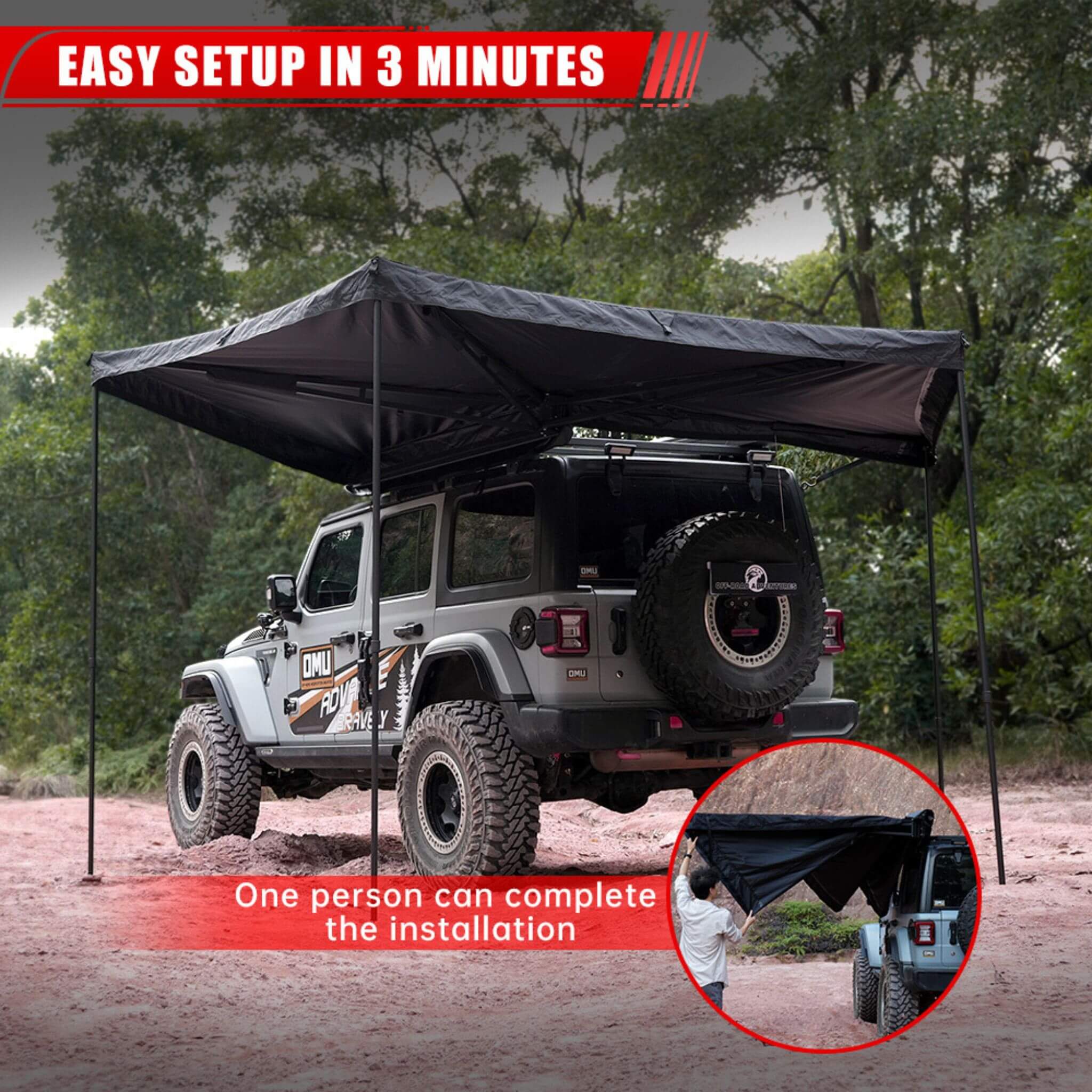 Trailora Premium All-Weather Top Only Multi-Functional 270 Degree Outdoor Awning House Tent (SAK24839)
