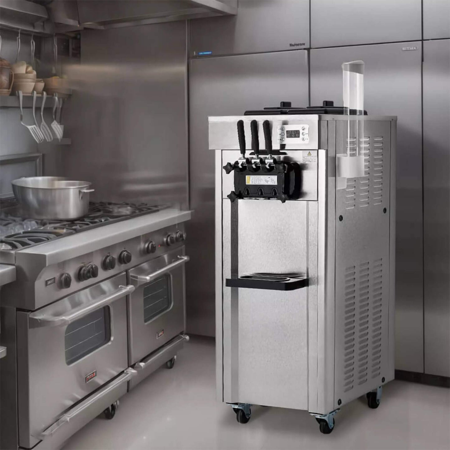 Premium Commercial 3-flavor Freestanding Soft Serve Ice Cream Machine Maker, 21-31 L/H (SAK21874)