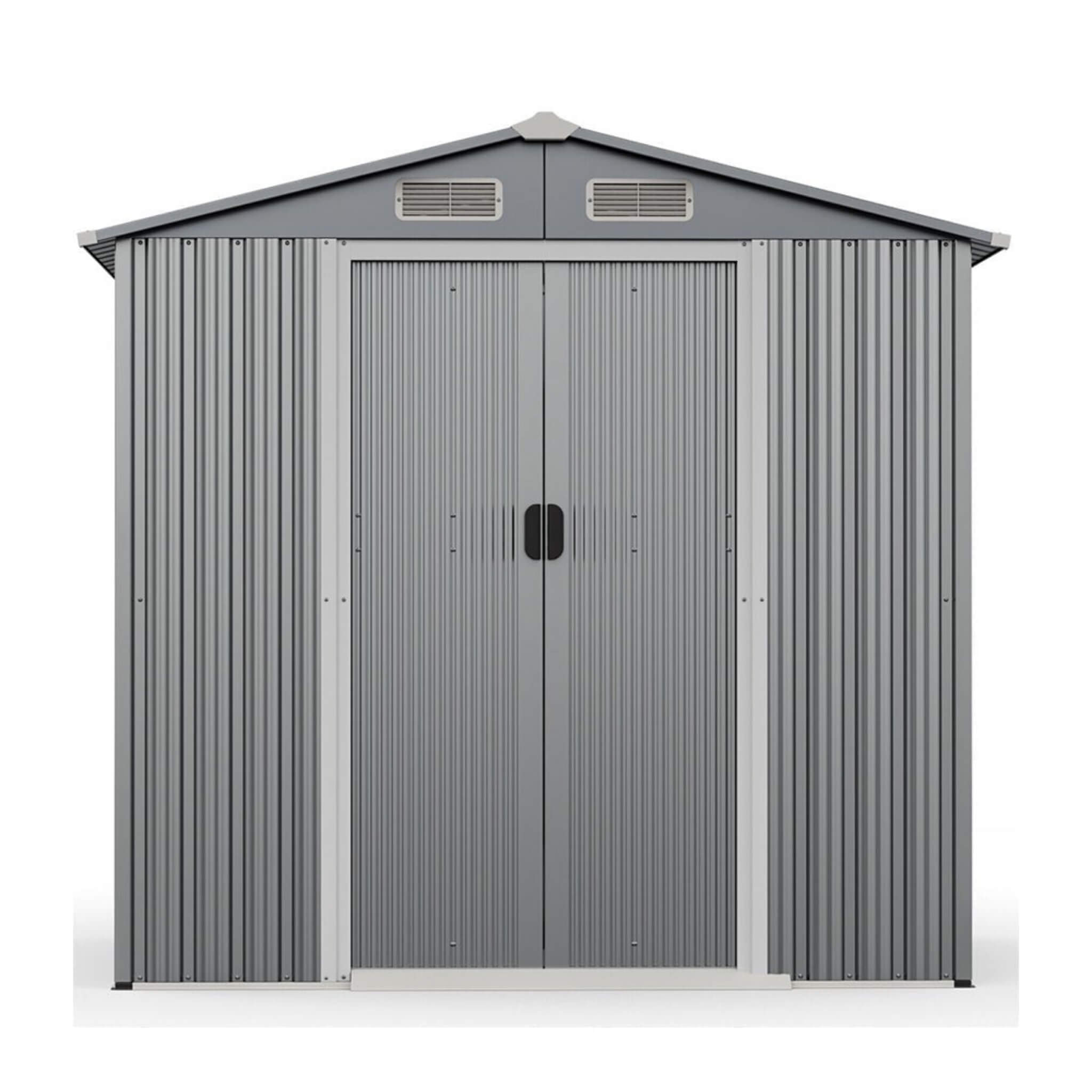 [06X04FT] Premium Garden Galvanized Steel Storage Shed W/ Lockable Sliding Doors (SAK75842)