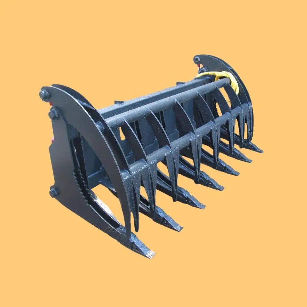 Premium Heavy Duty Root Rake Grapple Skid Steer Attachment With Teeth, 74" (93528174)