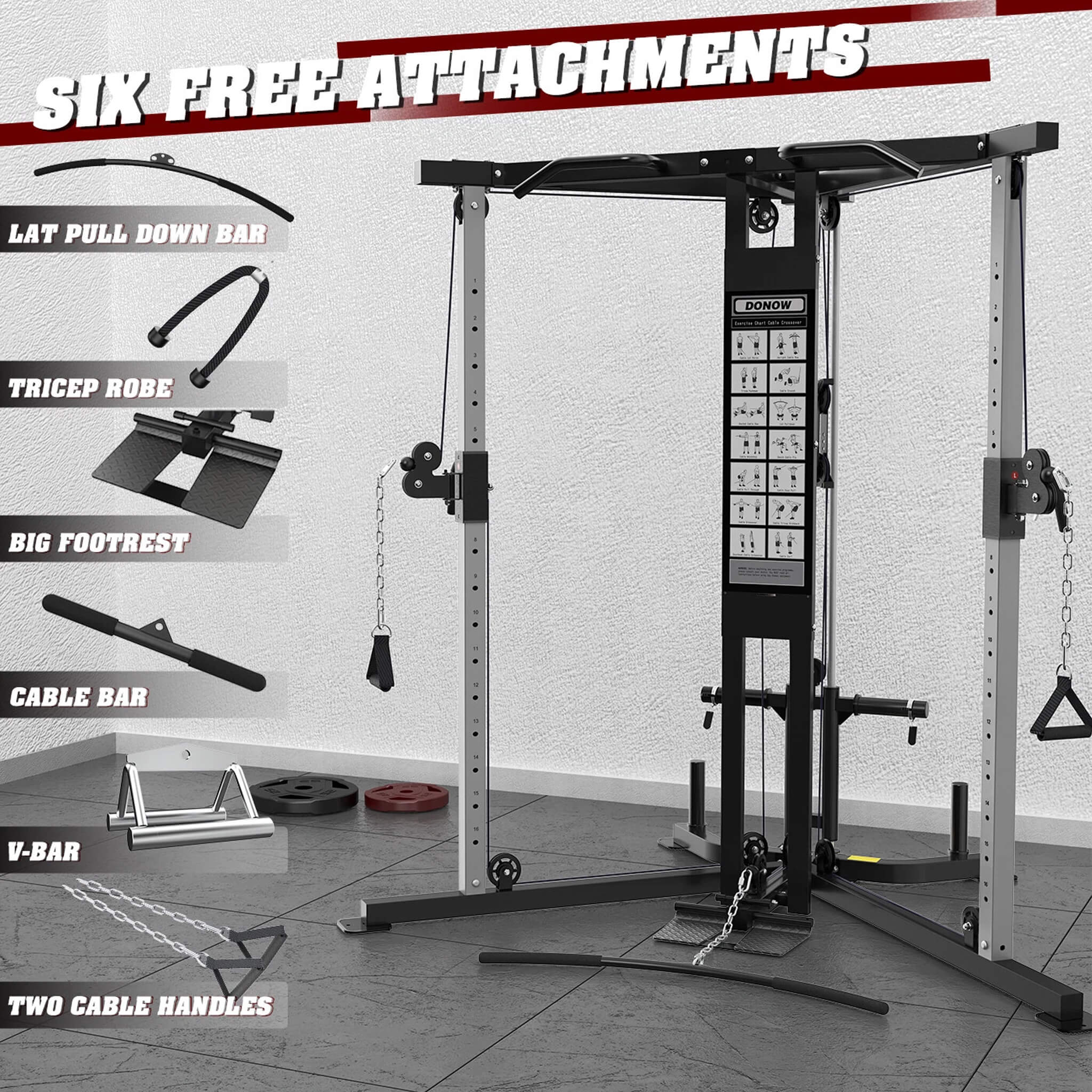 Premium Home Cable Crossover Full Body Workout Fly Machine, 350LBS (SAK06341)