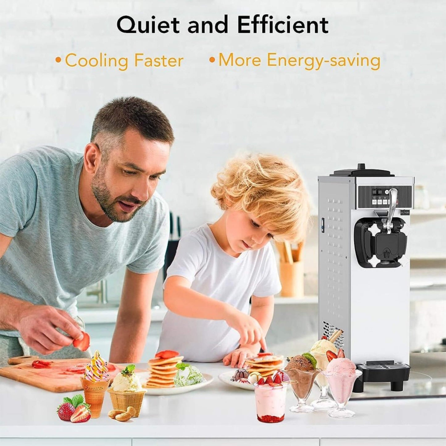 Premium Industrial Single Flavor Soft Serve Ice Cream Maker Machine, 1200W (SAK81752)