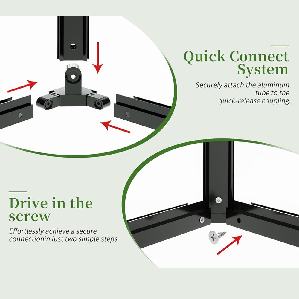 [12x13.5FT] Premium Large Outdoor Double Door Aluminum Polycarbonate Greenhouse With Quick Connect Fitting (96243175)