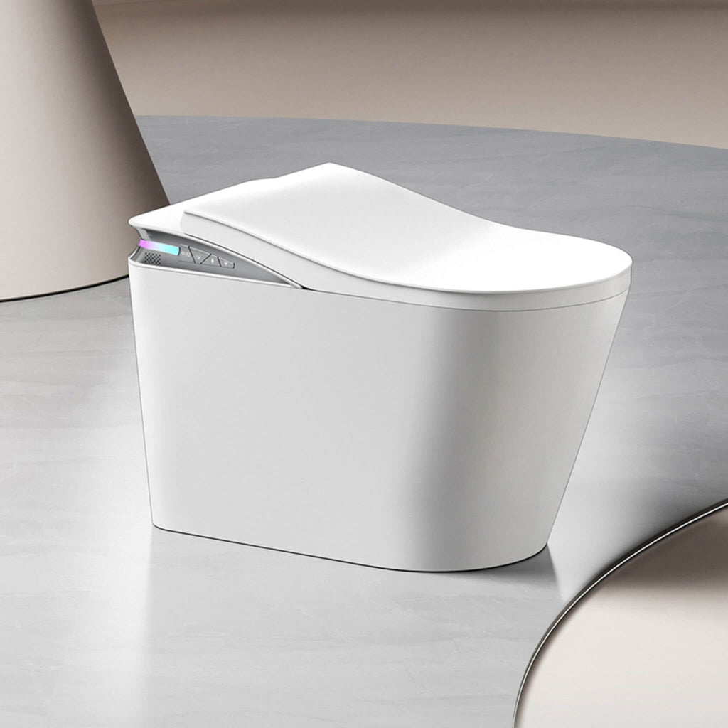 Premium Smart Auto Flush Toilet With Foot Sensor, Remote, Heated Seat And Night Light (SAK56378)