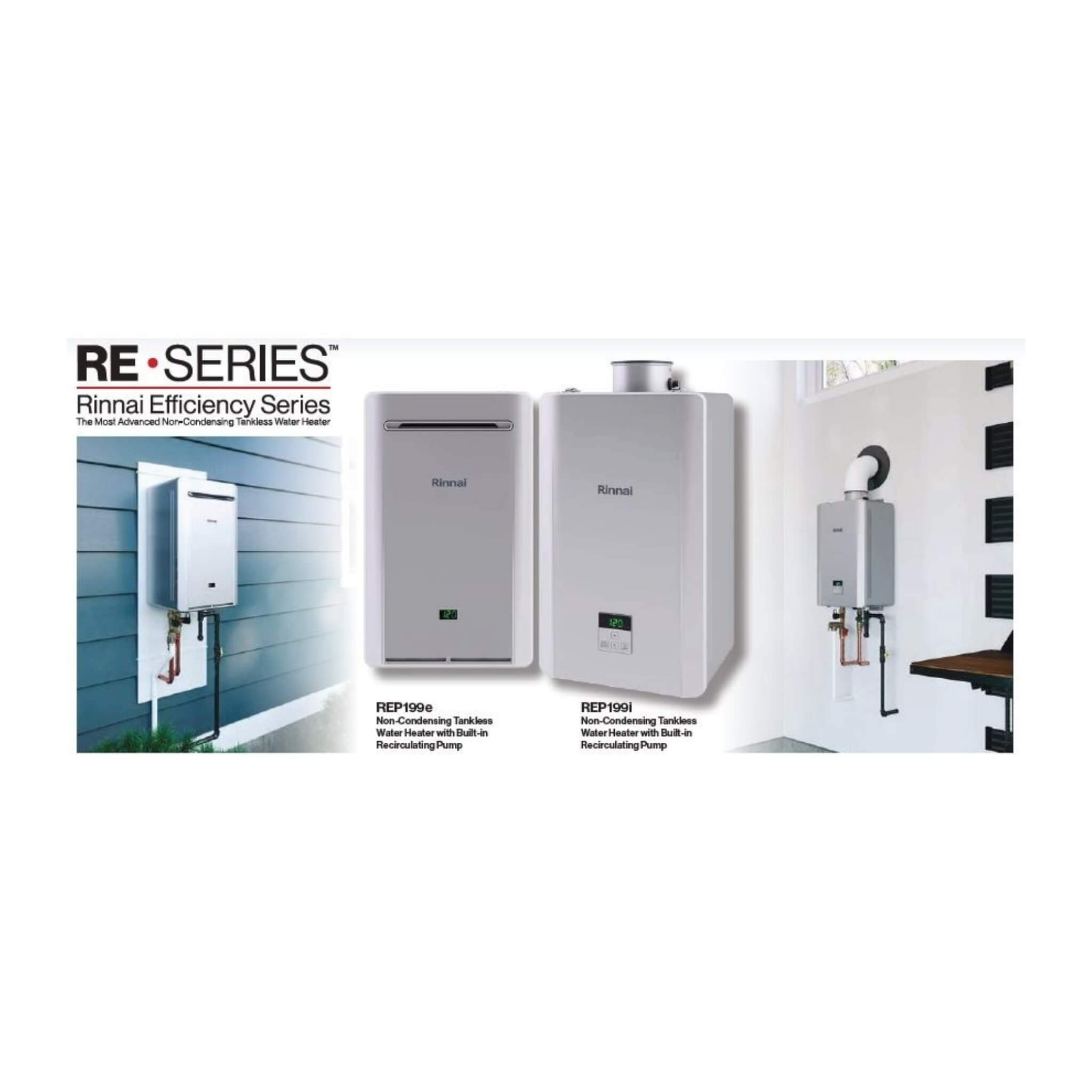 Rinnai 9.8 GPM 199K BTU  Non Condensing Indoor Liquid Propane Tankless Water Heater [351-RE199IP] (SAK15386)